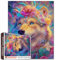 Wolf Mond Puzzle 1000 Teile Mystische Anime Kunst Nordlichter Effekt Blumenkrone 50x70cm Detaillierte Wildnislandschaft Erwachsene Herausforderung
