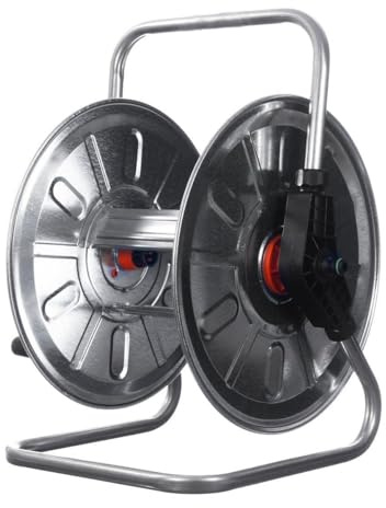 HydroSure 2-in-1 Hose Reel 50m Wall Mounted or Freestanding | Versitile Wall Mounted or Freestanding Storage System with Manual Wind Mechanism for Garden Watering Setups