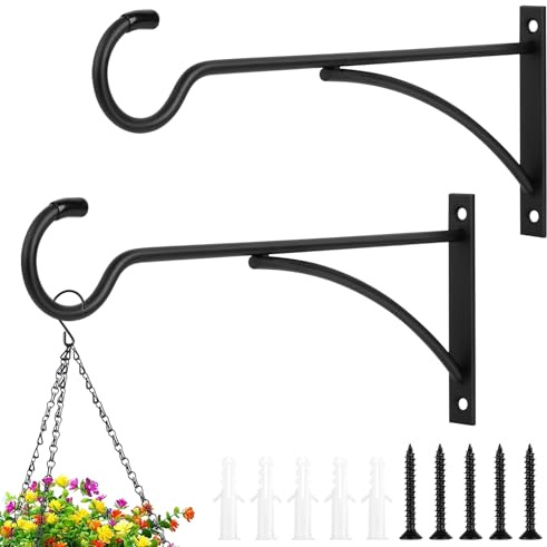 2 Stk Wandhaken Für Blumenampel,28Cm Pflanzenhaken Blumenampelhalter | Pflanzenhalterung Wandbehang, Wandhaken Für Laternenhaken Laternenhalter Garten Blumenhaken Windspiele Pflanzen Wandhalterung