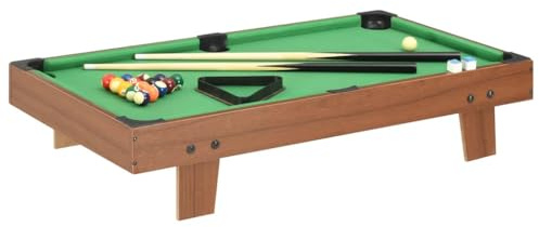 Générique Mini Table de Billard 3 Pieds 92x52x19 cm Marron et Vert,Équipements Sportifs, Jeux d'intérieur, Billard, Tables de Billard, Brun (Poids 6.44KG)