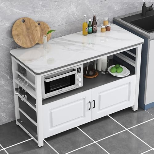 Support compact pour micro-ondes avec étagère de rangement de cuisine, meuble de salle à manger, meuble de salle à manger, buffet pour une utilisation efficace de la cuisine et de la salle à manger