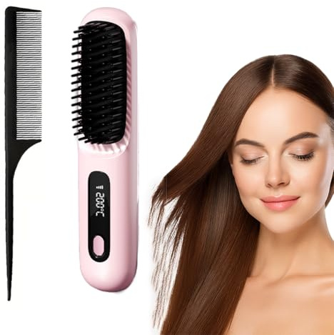 Stylingbürste für kurze Haare – Warmluftbürste mit Keramikbeschichtung, Anti-Scald Design, 3 Temperaturstufen, kompakt & tragbar für Volumen, Glätten & Locken