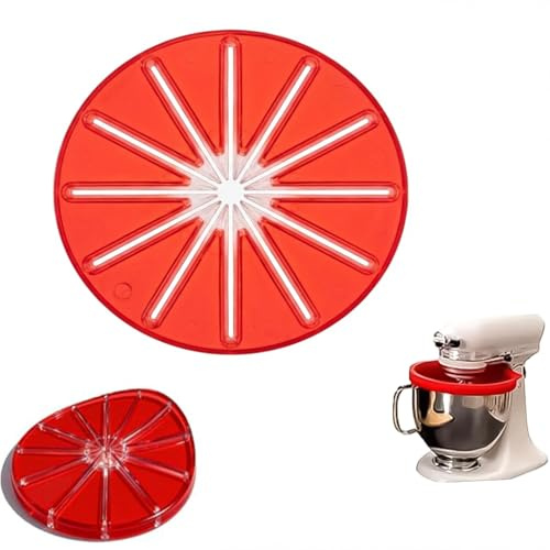 Haoyic Mixer Splash Guard, Silicone Scraper Attachment for 6-Wire Whisks, Compatible with Popular Tilt-Head Mixer Models