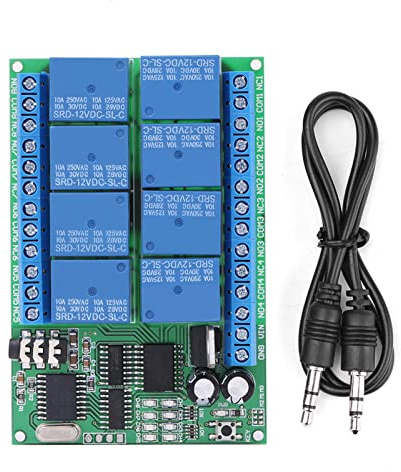 Adfaga Decodificatore vocale del telefono DTMF Modulo relè a 8 canali Controller interruttore di controllo remoto per dispositivi intelligenti di automazione domestica Alimentatore
