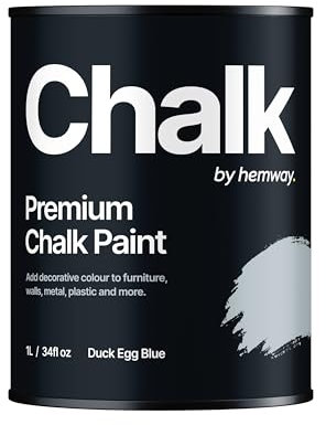 Hemway - Premium Chalk Paint - Duck Egg Blue 1 L | Chalky Matt Shabby Chic Finish for Interior Furniture & Walls | Quick Dry & 1 Coat