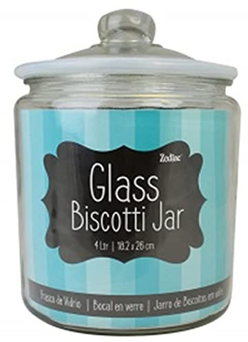 Small to Large Clear Glass Storage Jar with Silicone Lid Biscotti Jars (4 Litre)