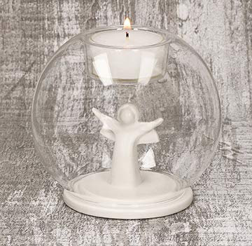 Butzon und Bercker Glaswindlicht Lichter Zeit. Porzellan Engel Geschenkverp. Glas für Windlicht