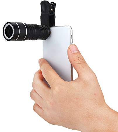 DEWIN Mini Telescopio, Telefono Cellulare Monoculare Telescope Mini Portatile Focusing Phone Monoculer Smartphone Telescopio 12 Volte per Bird Watching, Caccia, Camping, Escursionismo