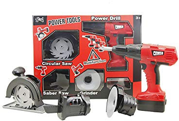 Allkindathings KQ033457 Multinational Electric Drill Toy Construction Power Tool for Kids Pretend Play Set