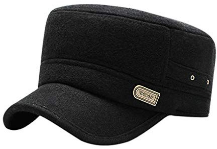 IPENNY Unisex Cap mit Faltbar Ohrenklappen Winddicht Vestellbar Winterkappe Mode Baumwolle Mütze Ohrenschutz Flach Cap Baseballmütze Winter Outdoor Sport