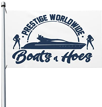 Boats N Hoes Prestige Worldwide With US Flag Banner Breeze Flag Outdoor Flags Home Flag 3' X 5' Ft