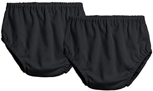 City Threads Cotton Diaper Covers for Girls and Boys 2-Pack, Made in USA Baby Bloomers (Black/Black, 2T)