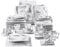 MALACASA Série FLORA, 60 Pcs Service Complets de Table Porcelaine Marbre, 12 Pcs * [Assiette Plat][Assiette Creuse][Assiette à Dessert][Tasse][Soucoupe], Vaisselles Gris Pour Dinner