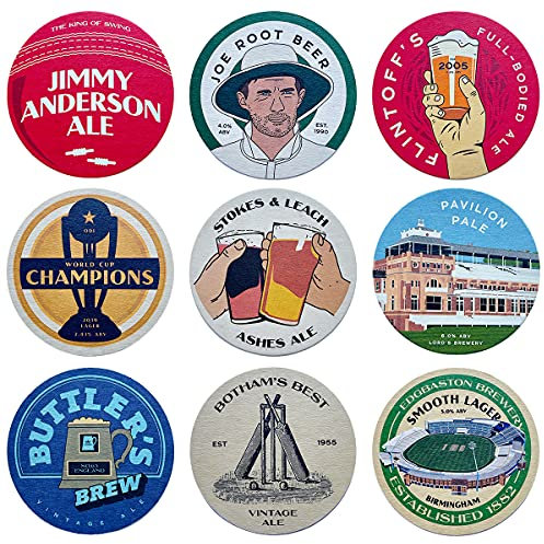 England Cricket Beer Mats x9