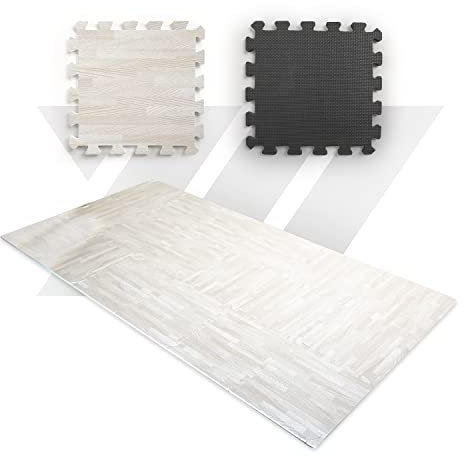 YM Puzzlematte für Fitnessstudio, 18 Stück, aus EVA-Schaumstoff, verschiedene Größen (Weiß, 30)
