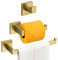 Turs 3 Stück Badezimmer Zubehör Set SUS 304 Edelstahl Toilettenpapierhalter Handtuchstange Robe Haken Wandhalterung Gebürstet Gold Q7010GD