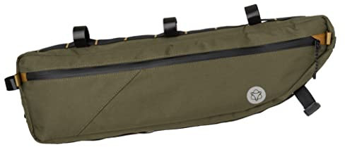 AGU Tube Fahrrad Rahmentasche, 5,5L Rahmentasche Fahrrad für Bikepacking, Wasserabweisend, Reflektierend Polyester, Einfache Montage, 100% Recyceltes Polyester - Army Green