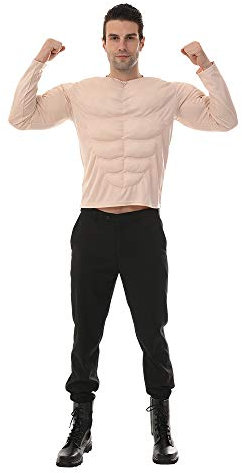 EraSpooky Halloween Cosplay Muscle Man Costume Drôle Muscle Soldier Costume pour Soirée à Thème