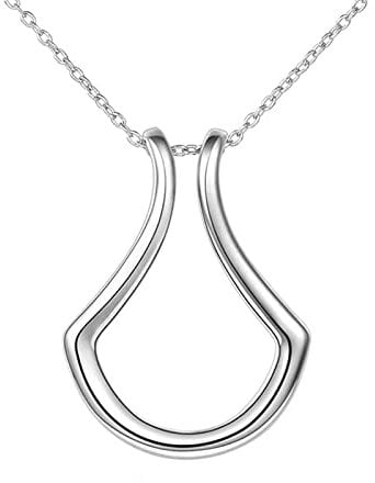 JZTRADING Halskette Damen Halskette Silber Damen Ringhalter Halskette Personalisierte Anhänger Halskette Geschenk Für Frau Freundin