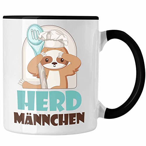 Trendation - Koch Tasse Geschenk Herd-Männchen Geschenkiee für Köche (Schwarz)
