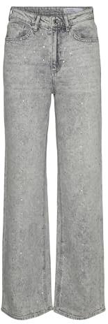 VERO MODA Damen VMTESSA HR Wide Jeans RA206 GA NOOS Hose, Medium Grey Denim, 31W / 34L