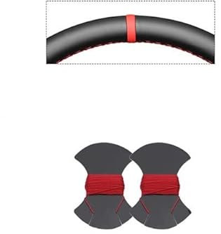 Auto Lenkradhüllen Kunstleder Rote Markierung rutschfeste Auto-Lenkradabdeckung Für Opel Für Astra K Für Corsa E Für Crossland X Für Insignia CT B Für Karl Für Zafira Lenkrad Abdeckung (Color : D)
