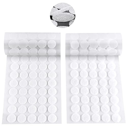 OFFCUP Klettpunkte Selbstklebend 15mm, 510 Paar Klett Klebepunkte Self Adhesive Klebend Klettverschluss Selbstklebend Klett Klebe Punkte für Handwerk auf Papier, Kunststoff, Glas, Leder (Weiß)