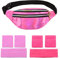 CHRI 80er Jahre Bauchtasche Stirnband Neon, 80er 90er Jahre Outfit Damen Accessoires mit Armbänder und Stirnband Verstellbarer Hüfttasche Wasserdicht für Retro Party Thema Karneval (Rosa)