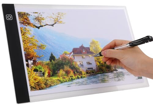 OceeK Tragbare A5 Tracing LED Copy Board Light Box OceeK Copy Board Light Box A5 LED Light Board Portable A5 Tracing LED Copy Board Light Box 3 Level Helligkeit für 5D DIY DiamondDrawing Skizzieren