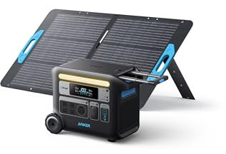 Anker SOLIX F2000 Portable Power Station, PowerHouse 767, 2048Wh GaNPrime Solar Generator with 100W Solar Panel, LiFePO4 Batteries, 4 AC Outlets Up to 2400W for Home, Power Outage, Outdoor Camping