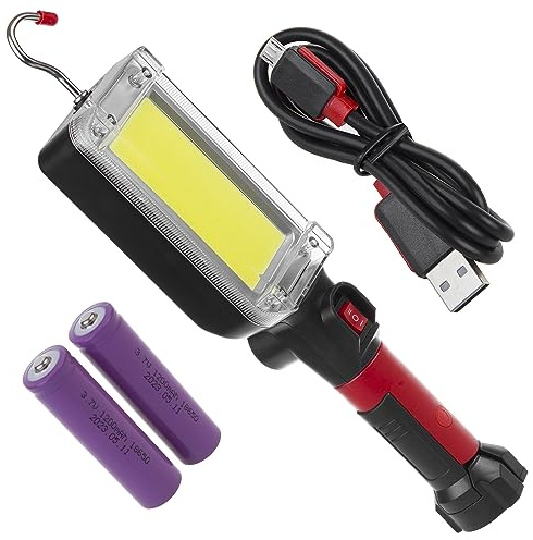 Maclean MCE307 Multifunktionales, Wiederaufladbares COB-Arbeitslicht mit Federklemme, Magnet und Haken 700 Lumen Inspektionslicht Werkstattlampe 360° Drehbar 2x Schaltmodi