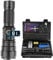 Rumicet Lampe Torche LED Ultra Puissante 23000 Lumens Lampe de Poche Rechargeable, XHP90 Lampe Torche Tactique IPX5 Étanche, 5 Modes & Zoomable pour Camping Urgence Randonnée (avec 3 Piles AAA)