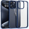Supdeal Shockproof Clear Case for iPhone 15 Pro, [Not Yellowing] [10FT Military Drop Protection] Hard Clear Back Silicone Edge Four Corner Airbags Drop Protection Phone Cover, 6.1 inch, Dark Blue