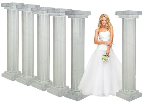 Fun Express Marble Look Fluted Pillars Cardboard Columns 6 Pack
