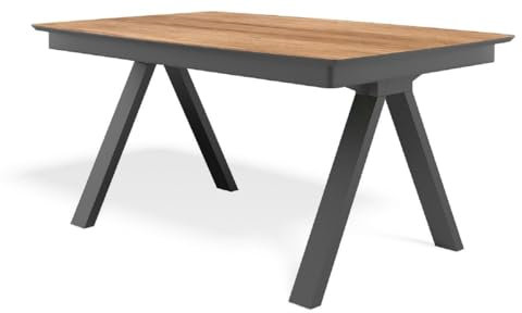 Casa Padrino Luxus Esstisch Naturfarben/Schwarz 138-236 x 90 x H. 77 cm - Ausziehbarer Massivholz Konferenztisch - Esszimmer Möbel - Büro Möbel - Massivholz Möbel - Luxus Möbel