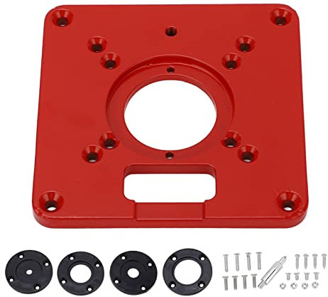 Topyond Table Défonceuse Plaque Aluminium sur, Plaque D'insertion Défonceuse,Alliage D'aluminium,Gabarit Defonceuse A Bois,Accessoire De Conception Universel pour Le Travail du Bois,Rouge