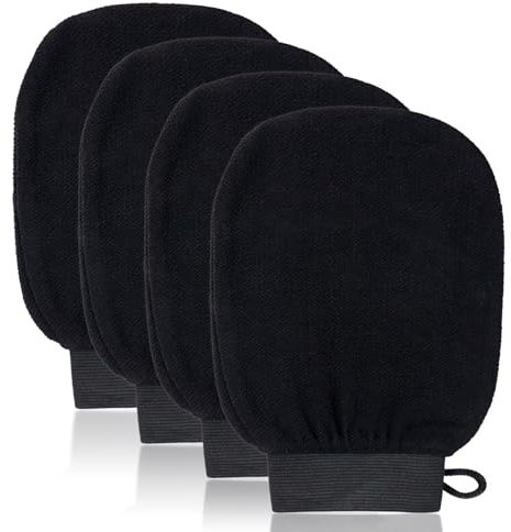 Soodyoow 4 Pcs Peeling Handschuh, Peelinghandschuh, Badehandschuhe Exfoliating Gloves zur Körperreinigung, Peeling Handschuh für Hautmassage, Entfernen Abgestorbener Haut, für Frauen und Männer