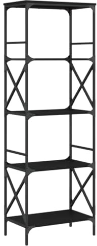 vidaXL Bücherregal 5 Böden Schwarz 59x35x171 cm Holzwerkstoff