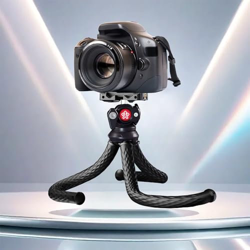 Tripode para Movil, Mini Flexible Tripode Camara, Mini Trípode Movil Portátil Giro de 360°, Palo Selfie Tripode con Tornillo 1/4'' para iPhone Vídeo
