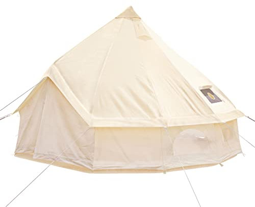 VEVOR 3m Glockenzelt Outdoor-Glamping Canvas-Zelt Baumwolle Tipi Zelt für Camping Waterproof für Familien Camping Outdoor Hunting für alle Jahreszeiten