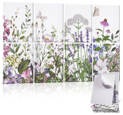 AtawLege Kunst-Akustik-Wandpaneele, 121,9 x 81,3 cm, selbstklebend, schalldicht, schallabsorbierendes Paneel, akustische Behandlung für Studio, Zuhause, Büro (Frühlings- und Sommerlandschaft), 8 Stück