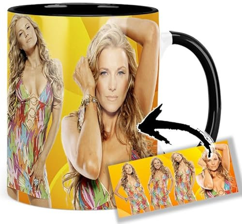 Lucy Lawless Tasse Innen & Henkel Schwarz Keramikbecher Mug