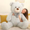 MorisMos 140cm riesen Teddy, Grau groß teddybär XXL, weich Kuschelbär Plüschbär XXXL, Freundin Mädchen Frauen Mutter