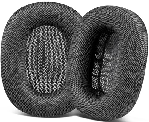 SOPROM Ohrpolster Ersatz für Airpods Max Over-Ear Kopfhörer, Ohrpolster mit strapazierfähigem Netzstoff, weicher Schaumstoff - Space Grau