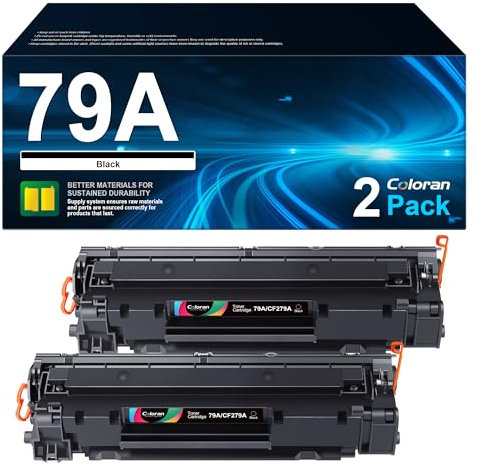 Coloran Schwarze Tonerkartuschen kompatibel mit HP 79A CF279A für HP Laserjet Pro M12a M12w M12 MFP M26a M26nw M26 (2-Pack)