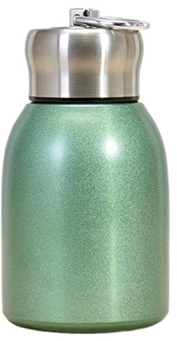Botella de agua pequeña 300 ml de acero inoxidable de acero inoxidable Pequeño frasco pequeño Vacú Copa térmica aislada mini botella de agua portátil a prueba de fuga con gancho para verde exterior