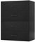 COSTWAY 2 er Set Kommode mit 2 Schubladen, Schubladenschrank stapelbar, Sideboard aus Holz, Aufbewahrungsschrank Schubladenkommode für Wohnzimmer, Büro, Schlafzimmer, 60 x 34 x 38 cm (Schwarz)