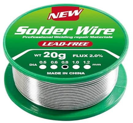 0.8mm Alambre para Soldadura, Alambre de Soldadura sin Plomo, Hilo Estaño para Soldar, 20g Plata Estaño para Soldadura Electronica Hilo Soldadura con Núcleo de Colofonia