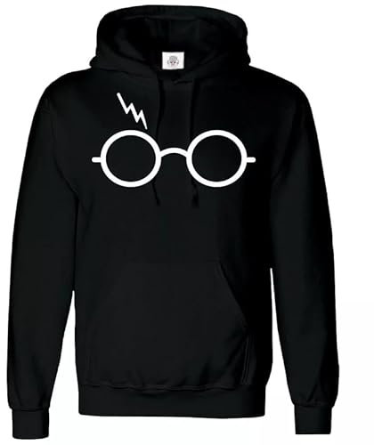 Trend Gear Lightning Glasses Hoody Leviosa Potter Scar Hood Magic Harry Uni Pop Hoodie, Schwarz , S
