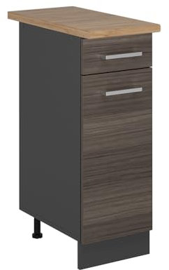 Vicco Mueble bajo de Cocina R-Line, Gris Noble, 30 cm, ET Roble